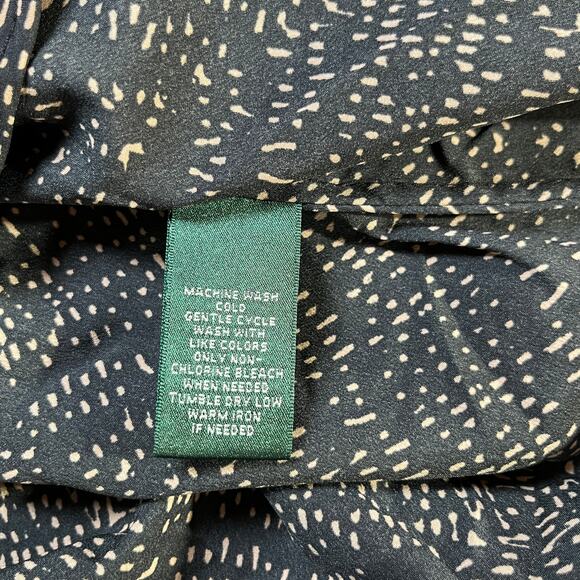 Lauren Ralph Lauren Blouse Womens 1X Black Dotted Popover Artsy‎ Mature Office - Picture 6 of 8